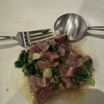 カエンネ - 混ぜ合わせていただくと、噛むごとに鹿の風味と野菜類の食感が渾然一体になる爽やかな品｡