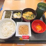 なか卯 - こだわり卵の納豆朝食（ごはん小盛）［340円］