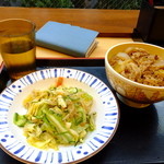 すき家 - 牛丼並：280円+塩だれ野菜：170円