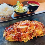 Okonomiyaki Monjayaki Tekojiman Tsu - とじオムそば定食