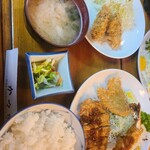 Tonkatsu Katsumi - ミックスフライ定食+カキフライ2コ