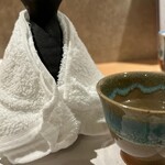 Matsufuji - 熱燗はおしぼりの着物を着てます笑