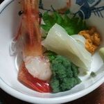 北翠寮 - ボタンエビ・イカ・うに刺身