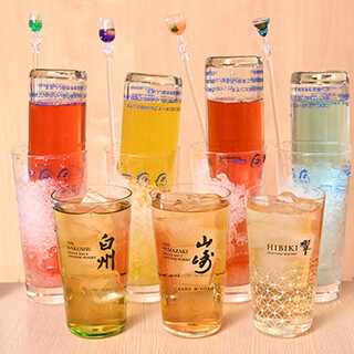 A wide range of drinks including sours and whiskey! Cheers drink 98 yen◎