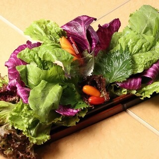 たっぷり！新鮮包み野菜（おかわりも自由）