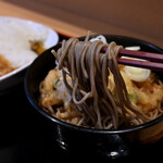 よもだそば - 特大かき揚げそば 半カレーセット＠税込800円