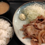 キングアンドジェシー - しょうが焼き普通ご飯大盛