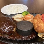 DAIJUTEI SHOKUDO - ハンバーグとかにたっぷりクリームコロッケ1,980円　　　　ライス220円