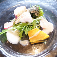 文化屋 - 鶏ささみ肉のサラダ　バーニャカウダソース