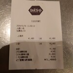 キッチン トット - 今回の伝票