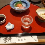 赤穂パークホテル - 刺身とごま豆腐と冷酒