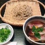 手打蕎麦 ふたば - 鴨南蛮せいろ　1,300円　上品ではある？