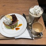 Holly's Cafe - アイスウィンナーオーレと抹茶パンケーキ