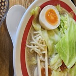 Okamoto Tammen - 野菜たっぷりタンメン　750円   (4辛)﻿ 煮玉子　150円