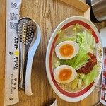 Okamoto Tammen - 野菜たっぷりタンメン　750円   (4辛)
                        煮玉子　150円