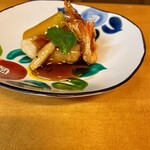 Washoku Dainingu Mihana - 旬野菜と海老唐揚げのべっこう飴掛け