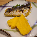 寿司の次郎長 - サワラの西京味噌焼きと出汁巻き玉子。