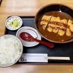 大黒屋 - とんかつカレーうどん、ライス中