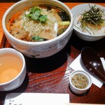 鴨屋　そば香 - 冬のたぬき蕎麦。ご飯セット。