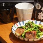 手作り厚揚げとクレソンのペペロンチーノ