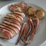 松島地区漁業組合 直売所 - いかぽっぽ６００円　ほたて焼き３５０円