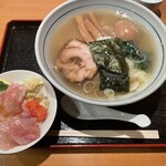 Ajitokoro Musashino - 塩そば＆づけ玉子＆ミニ丼