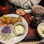 大戸屋 - 大粒牡蠣フライ定食とろろ¥1310