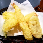 そば政 - エビ・いか・れんこん・ミニミニししとう