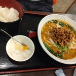 担々麺専門店 登雲 - セットのご飯と杏仁豆腐