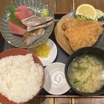 海鮮居酒屋 山傳丸 - 刺身フライ定食