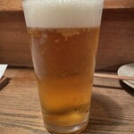 炭焼創彩鳥家 人見 - 立ち上がりはいつもの“ハートランド生ビール”です。期待満ちた楽しい瞬間…。