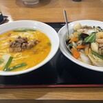 祥瑞 - ラーメンセット(台湾豚骨ラーメン＋中華飯) 935円