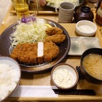 Tonkatsu Sumita - 上ロース定食、牡蠣フライ2個