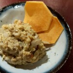 おかもと - 蟹味噌、クワイ煎餅