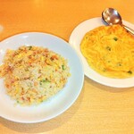 台湾料理 九龍城 - 小皿チャーハン￥350＆小皿ニラ玉￥450