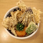 麺匠 釜善 - スペシャルA(500g) + 今日の天ぷら + 丸天 + 舞茸天