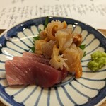 割烹 市川 - お造り　鮪と赤貝