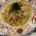 五右衛門 - 広島産牡蠣と帆立のペペロンチーノ　1,300円