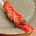 木挽町 とも樹 - 車海老の頭の炙り