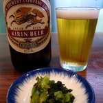 大砲ラーメン - ピールです。今日はテクテク、テクテクとよく歩いたのでビールは必須となっちゃいました。