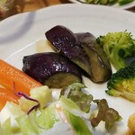 キッチン ブルー グローブ - 野菜をおかずにします