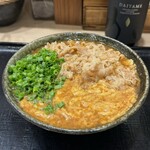 Honkakuha Hakata Udon Hasida Taikiti - 【限定】肉玉子とじうどん旨辛みそ味（白飯付き）¥1250