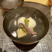 新ばし 星野 - 「椀物」鮎魚女の葛叩き 2022年4月