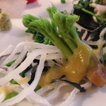 うなぎ屋酒坊・画荘 越後屋 - ８０００円コース（豪華な前菜）　※山菜の酢味噌和え