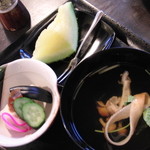 うなぎ屋酒坊・画荘 越後屋 - ８０００円コース（お食事）　※肝吸いやお新香、メロンなど