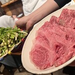 立呑み とだか - 和牛とセリしゃぶしゃぶ3,000円