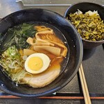 Yudetarou - ラーメン高菜ご飯セット　750円