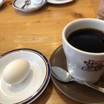 コメダ珈琲店 - 無料ゆで卵と1.5倍ブレンドコーヒー