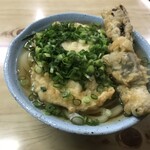 讃岐うどん がもう - うどん(大)280円　とり天120円  こんぶ天ぷら120円