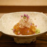 虎白 - 「冷物」とら河豚と鮟肝、橙のジュレ